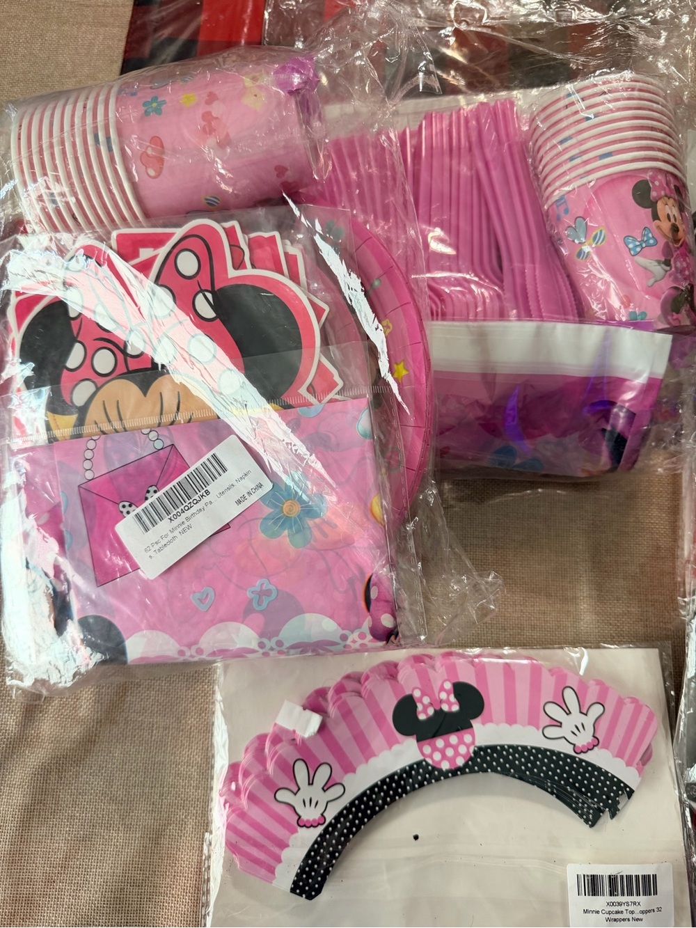 Pink Minnie Mouse Style Party Tableware Set - Unbranded